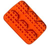 Selecto Bake Stampo in Silicone Rotondo per Waffle al Cioccolato | 6 Cavità, Antiaderente, Mini Muffin a Cuore, Per Macchina Waffle Dimagrante