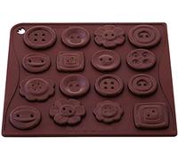 Selecto Bake Stampo per cioccolatini in silicone con 16 bottoni, accessori per la cottura di caramelle al cioccolato, colore Marrone