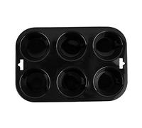 Selecto Bake - Stampo per muffin in silicone antiaderente da 6 (nero), stampo in silicone per gelatina di cioccolato, bombe di cioccolata calda, cacao, gelatina per feste, cubetto di ghiaccio,