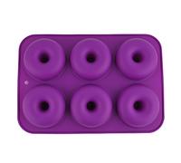 Selecto Bake Teglia per ciambelle in silicone antiaderente a 6 cavità - Teglia per bagel - per muffin, gelatina, dessert, cioccolato, stampi per zucchero. Utensili da forno (viola)