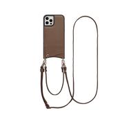SELENCIA Nova Backcover con cordino e portacarte CUSTODIA A LIBRO per Apple iPhone 12/ iPhone 12 Pro, Marrone scuro