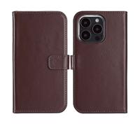 SELENCIA porta carte in vera pelle Cover per Apple iPhone 16 Pro Max, Marrone