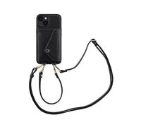 SELENCIA Sera Cord busta porta carte Cover per Apple iPhone 14, Nero