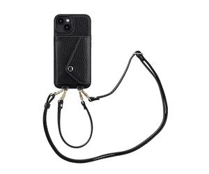 SELENCIA Sera Cord busta porta carte Cover per Apple iPhone 14, Nero