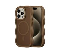 SELENCIA Wavy Backcover COVER per Apple iPhone 15 Pro, Marrone