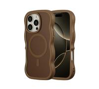 SELENCIA Wavy Backcover COVER per Apple iPhone 16 Pro, Marrone