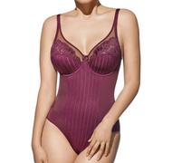 Selene, Body Donna in Pizzo dal Motivo Floreale, con Ferretto e Senza Imbottitura, Collezione Mariluz, Colore Bordeaux, Coppa 4 C
