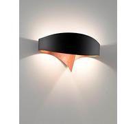 Selene illuminazione Scudo Applique 11 W, Nero con Foglia Rame