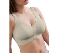 Selene, Reggiseno Donna in Tessuto Anallergico, Senza Ferretto, con Coppe Estraibili e Comoda Chiusura Davanti, Collezione Luisa, Colore Terra, Taglia XXL