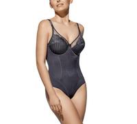 Selene, Body Donna in Pizzo dal Motivo Floreale, con Ferretto e Senza Imbottitura, Collezione Mariluz, Colore Blu, Coppa 5 C