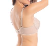 Selene Modello Laia C. Reggiseno con Imbottitura, Cerchi e Tessuto in Tulle Abbinato con Pizzo. RIF. 363, Terra, 100 cm Donna