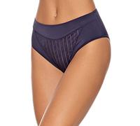 Selene, Mutanda Donna a Vita Alta Leggermente Contenitiva, Slip Effetto Modellante con Motivo Floreale a Righe, Collezione Mariluz, Colore Blu, Taglia 46