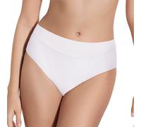 Selene, Mutanda Donna a Vita Alta Leggermente Contenitiva, Slip Effetto Modellante in Morbido Tessuto, Collezione Maribel, Colore Bianco, Taglia 48