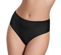 Selene, Mutanda Donna a Vita Alta Leggermente Contenitiva, Slip Effetto Modellante in Morbido Tessuto, Collezione Maribel, Colore Nero, Taglia 46