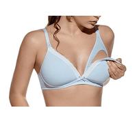 Selene Reggiseno Allattamento Imbottito Senza Ferretto in Cotone Art. Jasmine (5, Celeste)