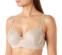 Selene, Reggiseno Contenitivo Donna con Ferretto Anti-Fastidio e Fascia Elasticizzata, Coppe Preformate in Tulle, Collezione Norma, Colore Terra, Taglia 4D