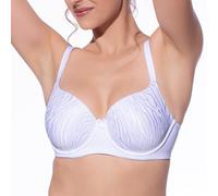 Selene, Reggiseno Contenitivo Donna con Ferretto Anti-Fastidio e Fascia Elasticizzata, Coppe Preformate in Tulle, Collezione Norma, Colore Bianco, Taglia 6C