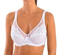 Selene, Reggiseno Contenitivo Donna in Pizzo, con Ferretto e Senza Imbottitura, Collezione Mariluz, Colore Bianco, Taglia 5C