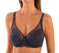 Selene, Reggiseno Contenitivo Donna in Pizzo, con Ferretto e Senza Imbottitura, Collezione Mariluz, Colore Nero, Taglia 2D