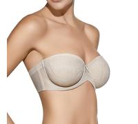 Selene, Reggiseno Donna a Fascia Alta, con Ferretto e Coppe Decorate, Senza Spalline e Imbottitura, Collezione Sandra, Colore Terra, Taglia 5 C