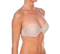 Selene, Reggiseno Donna a Fascia, con Coppe Doppio Push-Up e Ferretto, Spalline Inseribili, Collezione Carlota, Colore Terra, Taglia 1B