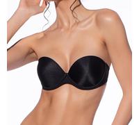 Selene, Reggiseno Donna a Fascia, con Coppe Doppio Push-Up e Ferretto, Spalline Inseribili, Collezione Carlota, Colore Nero, Taglia 1B