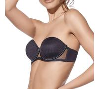 Selene, Reggiseno Donna a Fascia, con Coppe Pre-Formate, Ferretto e Trasparenze, Spalline Inseribili, Collezione Esmeralda, Colore Nero, Taglia 6C