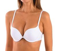 Selene, Reggiseno Donna con Scollo a V, Ferretto e Coppe Doppio Push-Up, Collezione Raquel, Colore Bianco, Taglia 1B