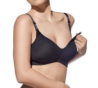 Selene, Reggiseno Donna da Allattamento in Cotone, Senza Ferretto e Imbottitura, Collezione Amanda, Colore Nero, Taglia 7C