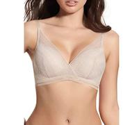 Selene, Reggiseno Donna in Pizzo con Scollo a V, Senza Ferretto, con Coppe Imbottite, Collezione Regina, Colore Avorio, Taglia 6B