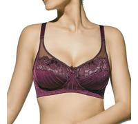 Selene, Reggiseno Donna in Pizzo, Senza Ferretto e Imbottitura, con Motivo Floreale, Collezione Scarlett, Colore Bordeaux, Taglia 8B
