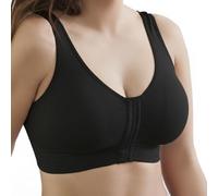 Selene, Reggiseno Donna in Tessuto Anallergico, Senza Ferretto, con Coppe Estraibili e Comoda Chiusura Davanti, Collezione Luisa, Colore Nero, Taglia XL