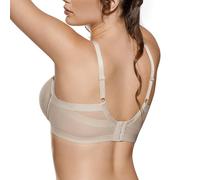 Selene, Reggiseno Donna Modellante, Senza Ferretto, con Fascia Alta Comfort e Coppe Imbottite Decorate, Collezione Nadia, Colore Terra, Taglia 3D