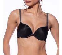 Selene, Reggiseno Donna Scollato, con Ferretto e Coppe Triplo Push-Up, Dettagli a Pois, Collezione Sofia, Colore Nero, Taglia 2B