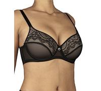 SELENE Reggiseno Imbottito con Ferretto in Pizzo e Tulle Coppa Art. antonela (Nero, 6)