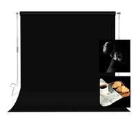 Selens 200 x 100 cm Nero Fotografia Sfondo Velluto Schermo Tessuto Resistenza alle rughe 2 x 1 m per Studio Fotografico Ritratto Prodotto Puntelli Pet Webcast Sfondo Stand Frame Ripresa Lavabile