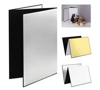 Selens 4 in 1 Fotografia Riflettore Cardboard, 42 x 29,7 cm Pieghevole Diffusore Luce Sfondo A3 Riflettore per Prodotto Alimentare Gioielli Still Life Sparare Argento/Bianco/Oro/Nero