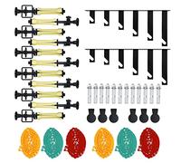 Selens 6 rotoli di supporti da parete per sfondo manuale, sistema di supporto a catena, con 2 ganci, (6) catene, (12) barre di allungamento, (12) viti estensibili
