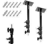 Selens Braccio da parete, 103 cm, per fotografia, montaggio a soffitto, 2 pezzi, lunghezza regolabile con filettatura 3/8" 1/4", adattatore universale per studio fotografico, luci video, ombrelli,