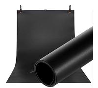 Selens Sfondo in PVC, 120 x 200 cm, impermeabile, per studio fotografico, opaco, liscio, su entrambi i lati, nero