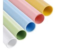 Selens Sfondo in PVC, 70 x 150 cm, 5 pezzi, bianco, blu, rosa, giallo, verde, impermeabile, per fotografia, cibo cosmetico, prodotto studio, video backdrop