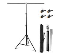 Selens Supporto per sfondo a T, 150x200 cm, per fotografia in mussola, in vinile, T Stand Backdrop, supporto retrattile portatile con piastra trasversale e morsetto per il trasporto