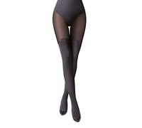 Selente Lovely Legs - Collant da donna raffinati, in parte in effetto reggicalze in diversi modelli, made in EU, Bordo decorativo nero, M