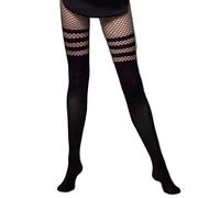 Selente Lovely Legs, eleganti collant da donna con effetto reggicalze Made in EU, Nero a rete 40 Den, Taglia L
