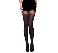Selente Lovely Legs, eleganti collant da donna con effetto reggicalze, Nero a rete 40 Den,Taglia S