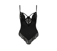 Selente Luxury Love Body in raso e pizzo con Esclusiva Benda per Occhi in Raso, nero raso pizzo, S-M