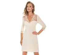 Selente Sweet Dreams Elegante Camicia da Notte Donna Taglie Forti, Ecru Manica 3/4, IT 50 (EU 44)