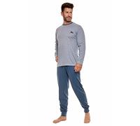 Selente Sweet Dreams Pigiama per Uomo Lungo o Corto in Cotone, Fumo di Londra Righe Lungo, XXL