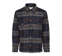 SELETED HOMME SLHARCHIVE Overshirt Noos Giacca a Camicia, Navy Blazer/Checks:Grey/Henna, L Uomo