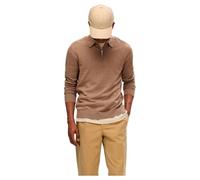 SELETED HOMME Slhberg LS Half Zip Polo Noos, Teak/Dettaglio: Melange, S Uomo